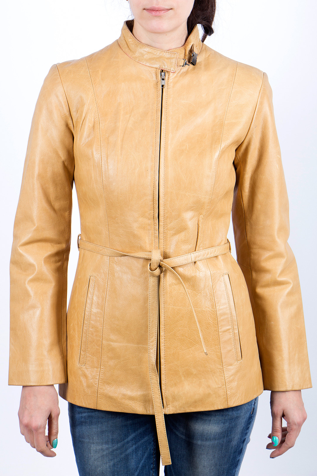 Кожаная женская куртка 2021 Весенняя