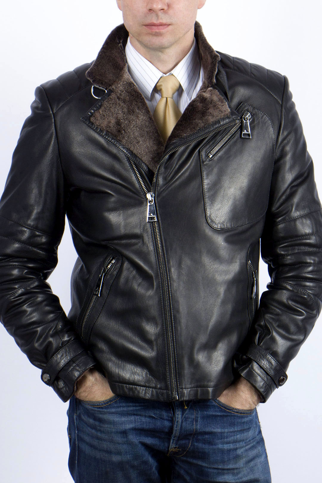 Фото кожаная куртка мужская зимняя